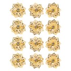  12pcs Floral Napkin Holder Gold - European Style Dinner Napkin Rings Bulk -