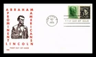 DR JIM STAMPS US ABRAHAM LINCOLN PROMINENT AMERICANS FDC COMBO KJM CACHET COVER