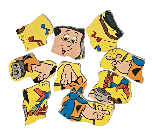 Vintage Wooden jigsaw puzzle Golden Book Fred Flintstone Rock Roll Hanna-Barbera - Picture 4 of 8