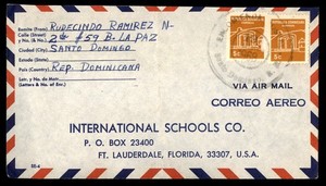 Mayfairstamps Dominican Republic 1968 dual to Fort Lauderdale FL USA air mail Co