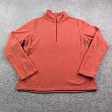Patagonia Sweater Womens Large Orange Micro D Fleece Quarter Zip Pullover