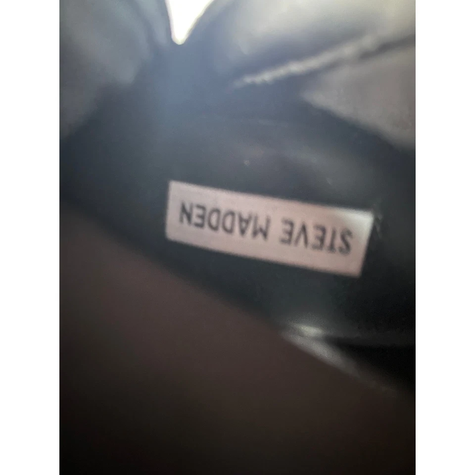 Steve Madden Botas de Tacón Hasta la Rodilla de Cuero Sintético Negras Talla 8 Foto 4 de 4