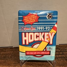 1991-92 O-Pee-Chee NHL Hockey Trading Card Unopened Wax Pack (1) W/Bubble Gum