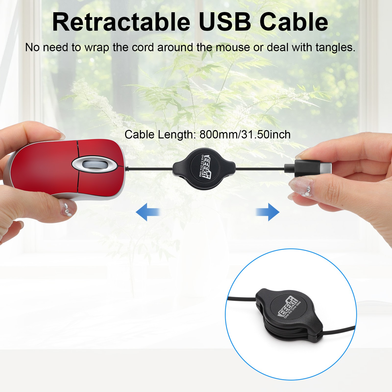 Mouse óptico USB C mini de 3 botones para computadora/laptop Windows/Mac cableado, imagen 4