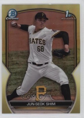 2023 Bowman Chrome Prospects Yellow Refractor 67/75 Jun-Seok Shim #BCP-153 2a9
