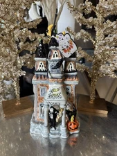 Blue Sky “Hotel of Horrors” Vampire Tea Light Candle House Halloween 11” NWT