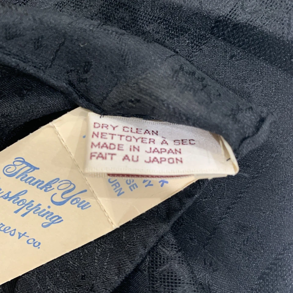 复古 Anne Klein 100% 真丝围巾黑色矩形 17x60 英寸现代艺术全新无标签 — 第 4/4 张图片