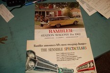 2 Vintage Rambler Dealer Brochures And 1962 Rambler Postcard