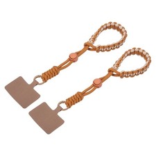 2PCS Phone Wrist Strap, Nylon Rope Phone Keychain with Tether Tab, Dark Orange