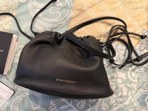 Strathberry Charlotte Leather Bag In Black New with Tags In Hand