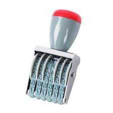 Red: Grey 6 Digit Number Numbering Machine Roller Stamp