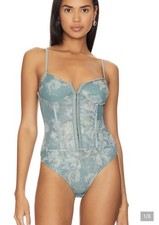 NWOT Free People Intimately Night Rhythm Bodysuit in Green Floral Size M