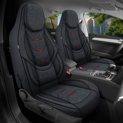 Schonbezüge Sitzbezüge für BMW 1er F40 Bj ab 2019 in Schwarz/Anthrazit H4