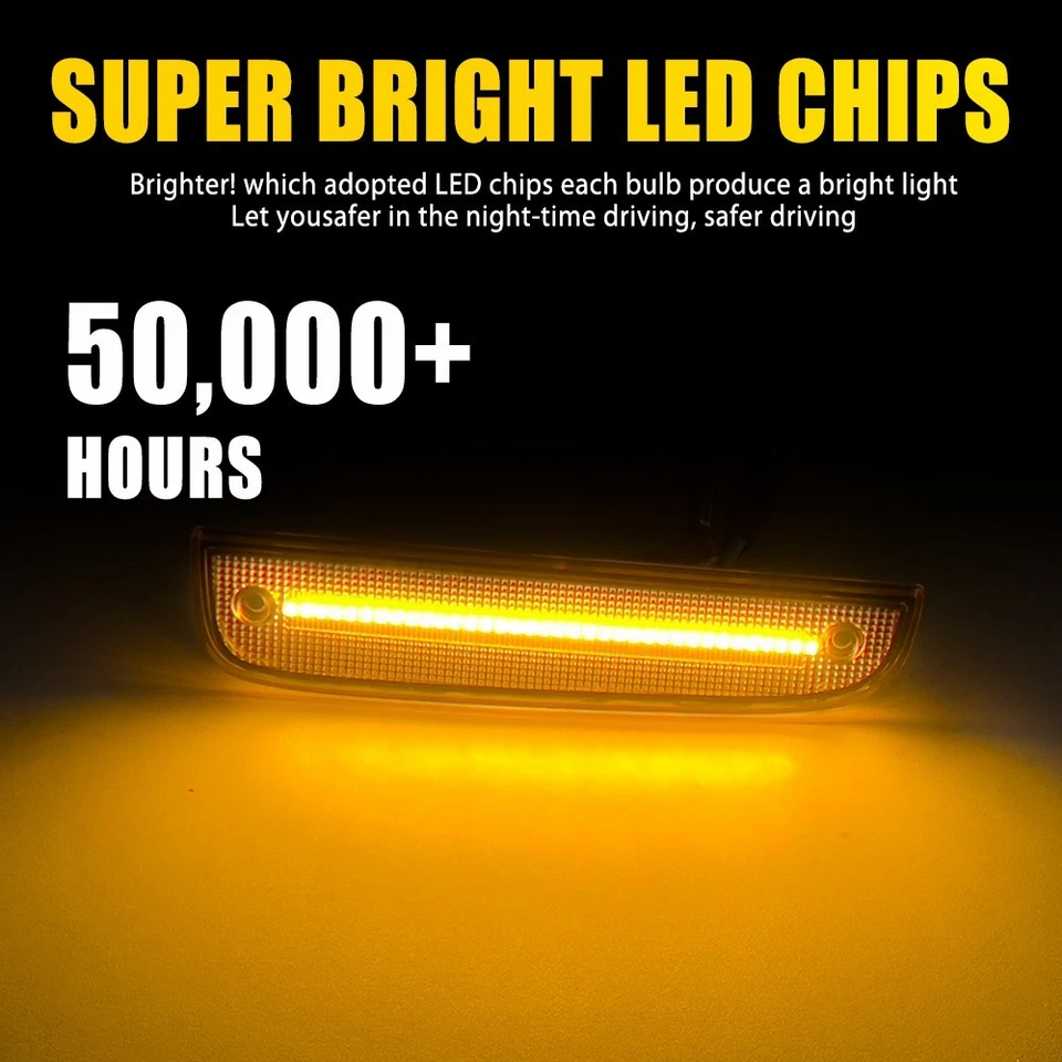 Luces de señalización LED ámbar de esquina de estacionamiento delanteras para Jeep Cherokee 97-01 2 piezas Foto 4 de 4