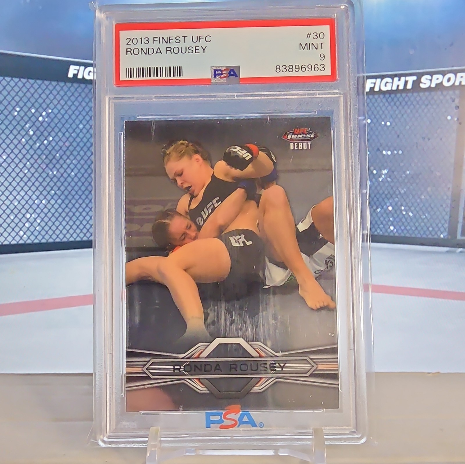 RONDA ROUSEY 2013 Topps Finest UFC Debut #30 RC Rookie PSA 9