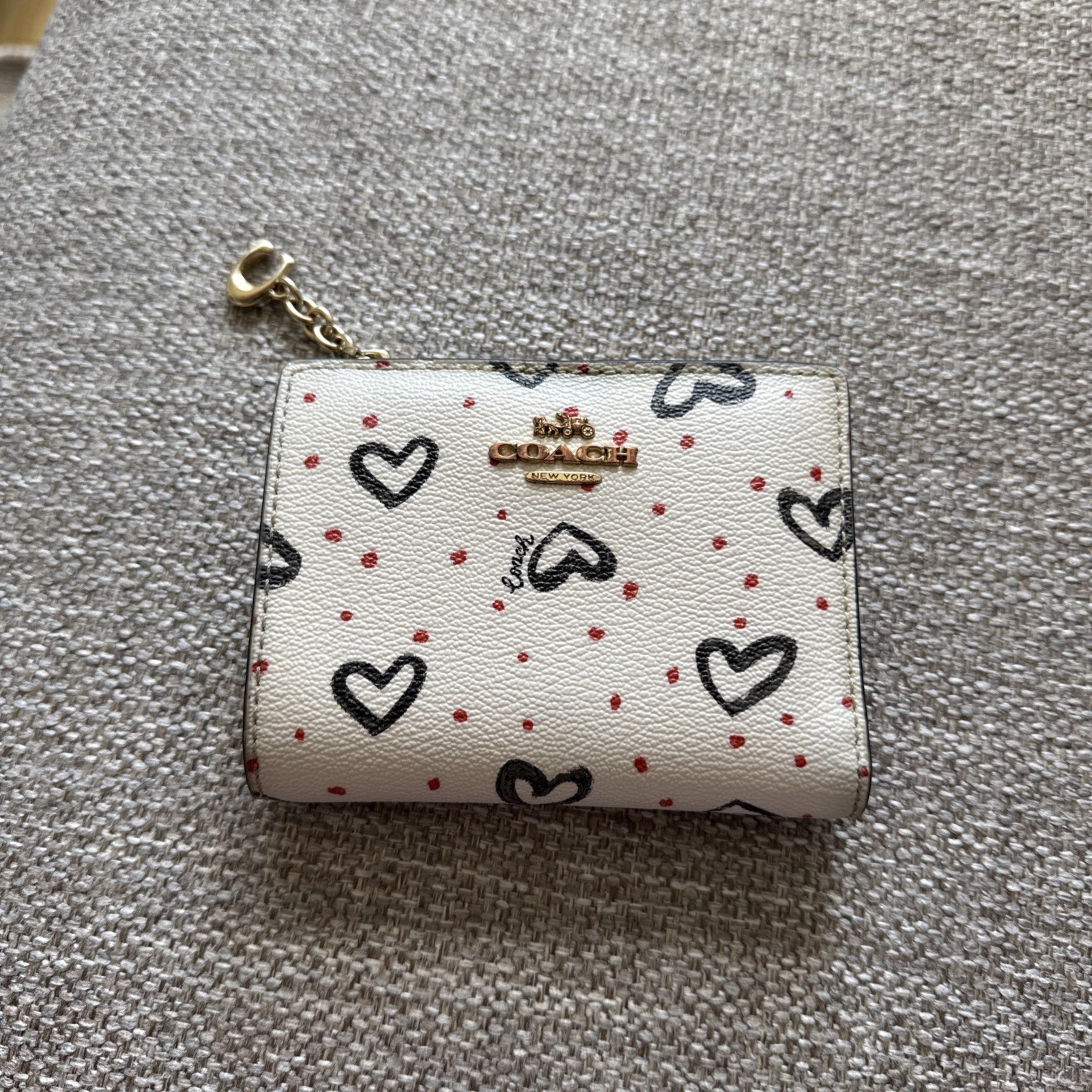 Coach Snap Wallet With Heart Print