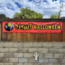 Spirit Halloween Retail Store Banner 8FT Vinyl Sign Horror Decor Display RARE