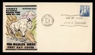 DR WHO 1956 CANADA FDC WILDLIFE MOUNTAIN GOAT HAND COLORED CACHET R49823
