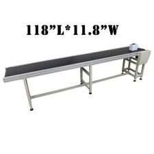 industrial PVC Conveyor Belt 118in*11.8in L*W Packing Shipping Transporting 110V