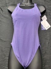 Capezio Purple Strap Cami Leotard Dbl Strap Camisole Leotard Crisscross Sz XLA