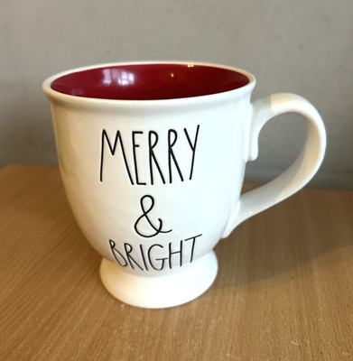 Große übergroße 5,5'' große Rae Dunn Merry & Bright Kaffee Tee Becher Tasse