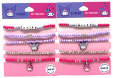 2 Claire's Exclusive Kuromi My Melody Bracelets New In Packaging Beaded Sanrio