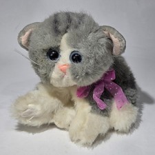 VTG 1992 Tyco Kitty Kitty Kittens Gray White Purring Cat Plush Tested Works
