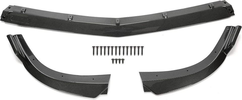 For Mercedes Benz C Class W204 Sport 2008-2014 Carbon Fiber Front Bumper Lip Kit - Image 2 of 4