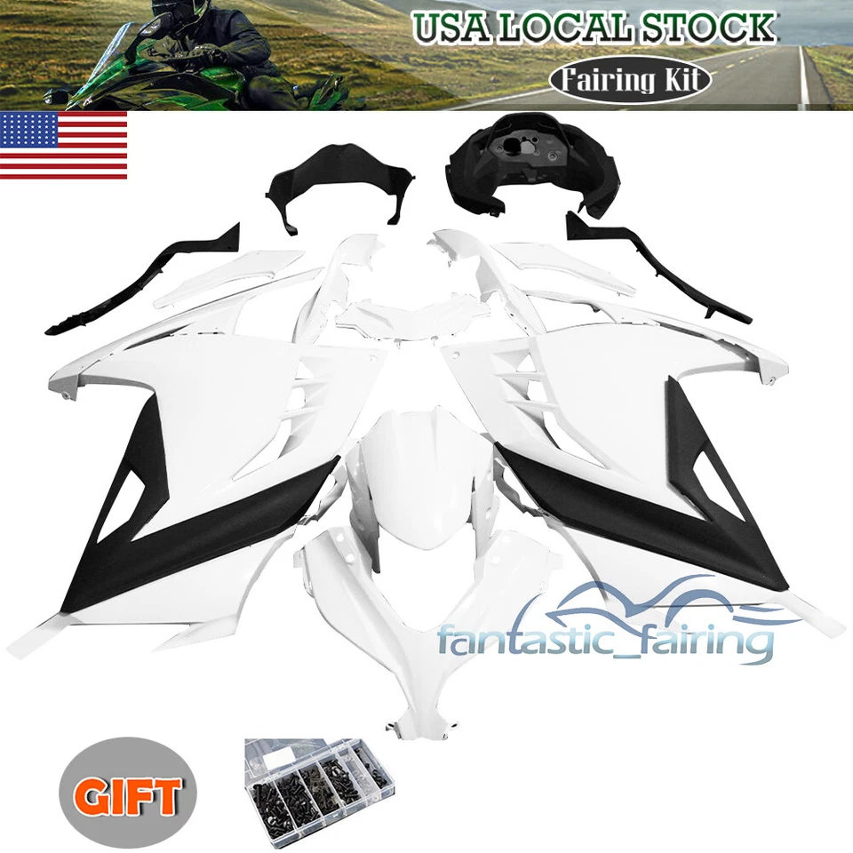 Fairing Kit Fit For Kawasaki Ninja 300 2013-2017 ABS Injection Bodywork w/ Bolts - Image 2 of 4