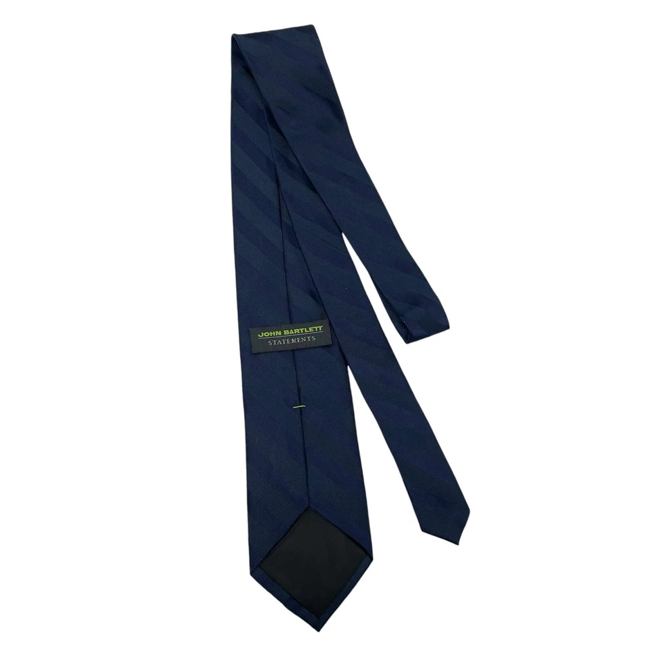 John Bartlett Statements Straight Neck Tie Navy Striped One Size - Image 3 of 4