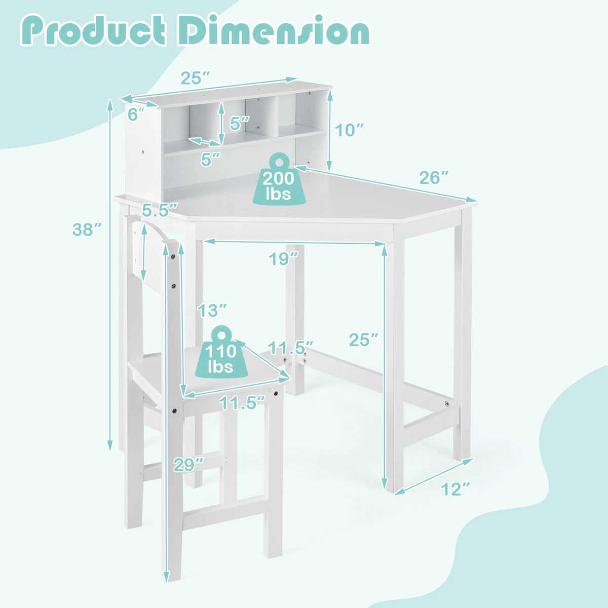 Childrens corner desk and chair set outlet