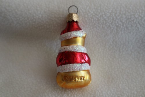 Disney Winnie the Pooh Glass Christmas Tree Ornament 3" Santa Outfit Hat Honey - Picture 3 of 10