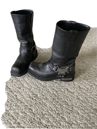 leather biker boots size 6