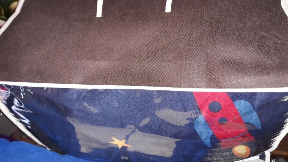 Juego de sábanas twin xl, temática espacial, cama en bolsa, cenefa, falda cama Foto 3 de 4