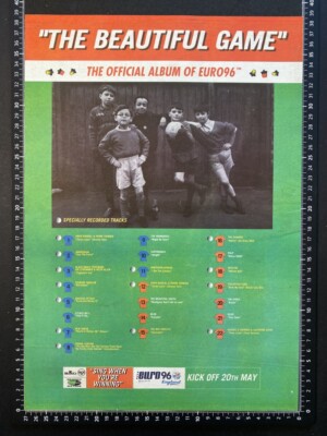 EURO 96 - THE BEAUTIFUL GAME - 1996 VINTAGE POSTER SIZE ADVERT