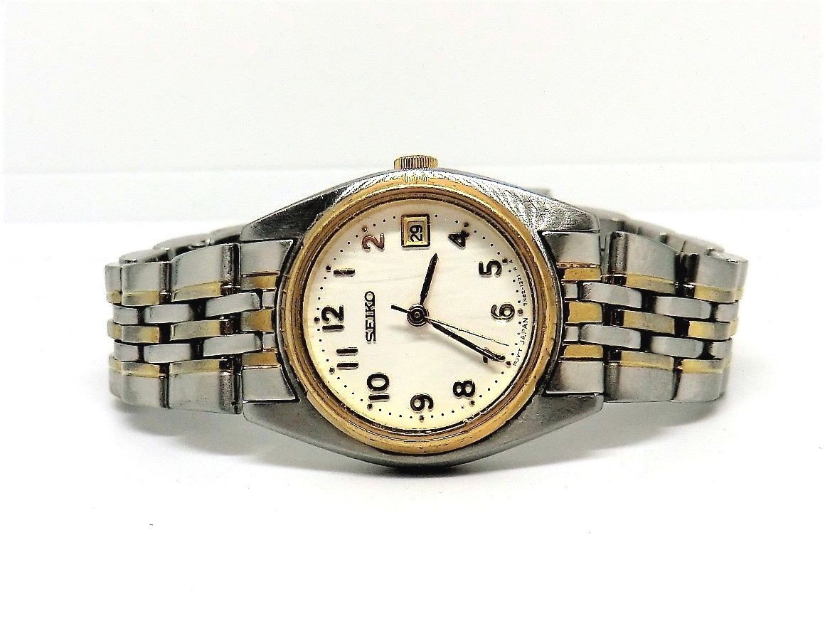 SEIKO Two Tone Women Quartz Watch 7N82-6001 New Battery installed