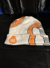 Star Wars BB8 Beanie OSFM White Cuffed Knit Embroidered Lucasfilm Disney Youth