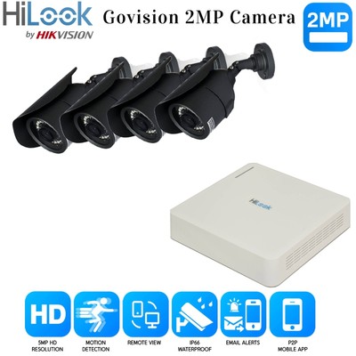 HIKVISION 4CH DVR HD CCTV Sicherheitssystem Kit Heimüberwachung Außenkamera