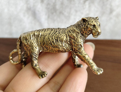 Brass Carved Tiger Tea Pet Statue, home decoration, Aromatherapy ornament