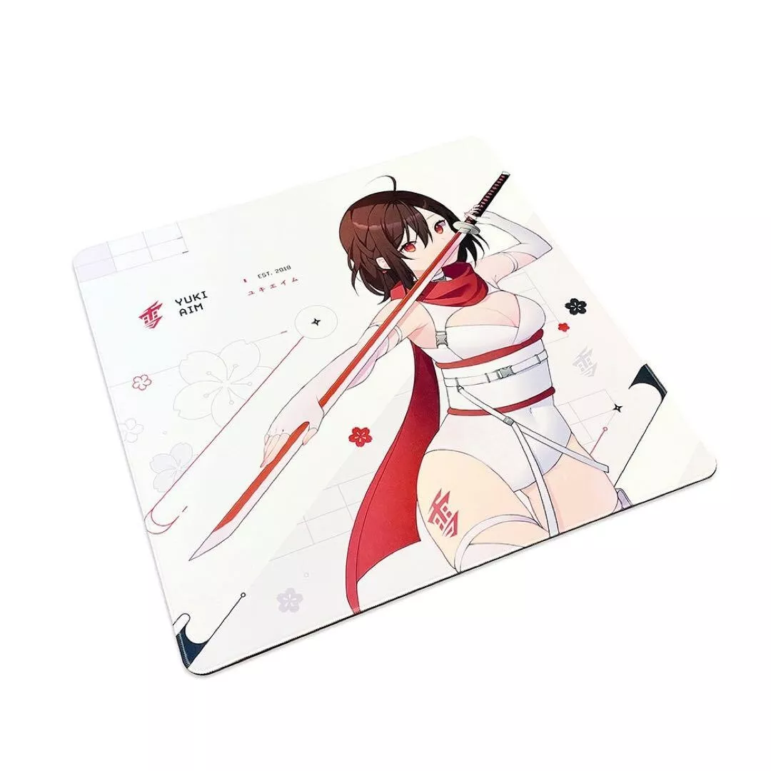 YUKI AIM 2023 DROP 1 KATANA LARGE mousepad LIMITED White FPS Size 500 × 500