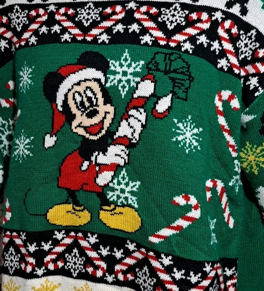 Disney Lefties Mickey Mouse Ugly Christmas Sweater Size Large - Image 2 of 4