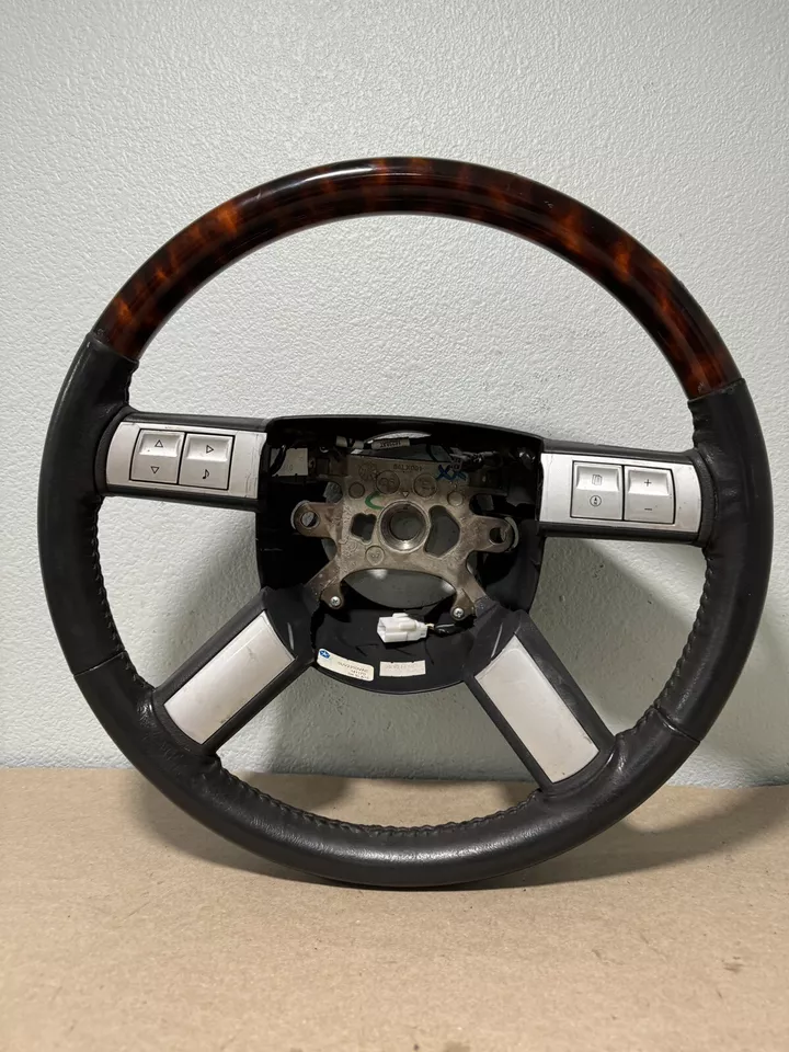 Volante Chrysler 300 300C 2005-2010 OEM cuero madera grano moldura Foto 3 de 4