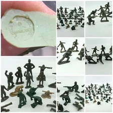 56 Vtg Plastic TOY SOLDIERS TIM-MEE -Marx -Werner - RING HAND - Mpc -1.5"-3.75"