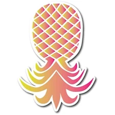 Upside down Pineapple Magnet Decal, Pink and Yellow, 7x10 Inch, Automotive