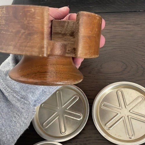 Solid American Walnut Coaster Set- Vintage - Picture 8 of 10