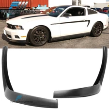Fits 10-12 Ford Mustang V6 PU XE Style 2PC Black Front Bumper Lip Spoiler Aprons