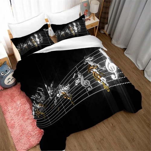 3D Geometric Black Quilt Duvet Cover Bedding Set Pillowcase Single Double Size - Picture 9 of 12