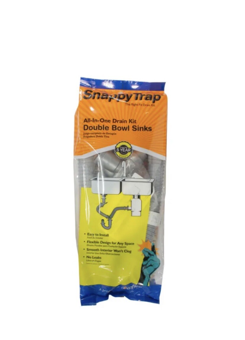 Drain Kit Snappy Trap Double Bowl Kitchen Sinks Plumbing Waste Disposer