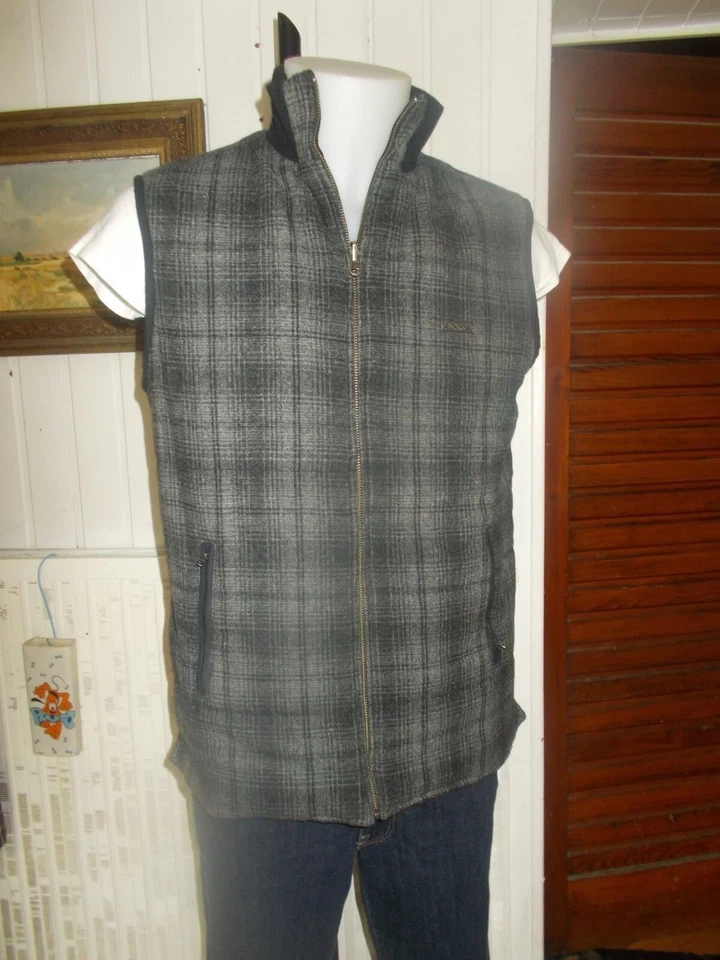 Veste chaude sans manches réversible noir/laine écossais MISE AU GREEN S/48 PR52 - Photo 3/4