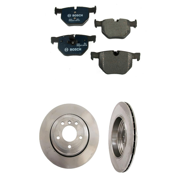 2 brembo Rear Rotors Disc Rotor BOSCH Brake Pad Set Kit for BMW 525i